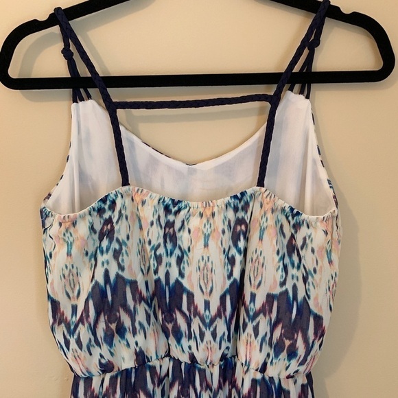 Xhiliration Pink & Blue Patterned High Low Dress - Picture 4 of 4